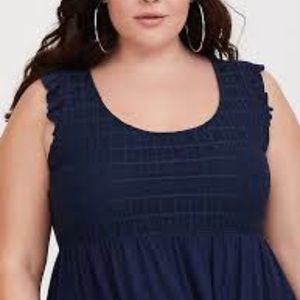 Torrid Super Soft Knits Navy Babydoll Top
